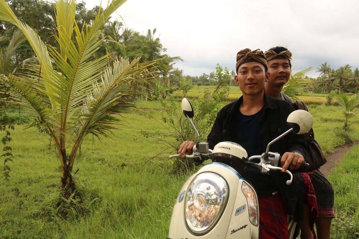Moto arrozales Ubud Bali